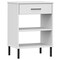 vidaXL Console Cabinet with Metal Legs White Solid Wood Pine OSLO